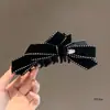 Pinza para Coleta de Terciopelo con Lazo de Lujo Ligero Pinza Horizontal Perezosa Pinza de Estilo Celebridad Mismo Estilo que Influencer Pinza de Plátano