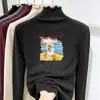 Ropa interior de felpa para niñas Otoño Invierno Nuevo Estilo Cuello medio alto fruncido Elegante Cálido Top interior para niños medianos y grandes Manga larga