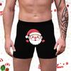 Comercio exterior transfronterizo nueva ropa interior para hombre color liso combinación de colores Papá Noel seda de leche poliéster estampado digital calzoncillos
