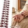 Adesivos de Nail Art de Comércio Exterior Mais Vendidos, Cor Nude Transparente, Cor Sólida, 24 Peças, Tamanhos Variados, Pontas de Nail Art Usáveis, Atacado