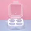 Quatro Embalagens de Caixas de Embalagem Plástica Transparente para Beauty Egg, Caixas de Armazenamento de Esponja Puff em Formato de Gota, Porta-Ovos com Quatro Compartimentos