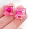 Bloque de resina de 8 colores mixtos, colgante de flor eterna luminosa, accesorio para pulsera, llavero, joyería, accesorios, fabricantes, venta al por mayor