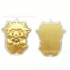 Llavero de Cordero con Lámina de Oro de 999 Lindo Dibujo Animado Cordero Rico Colgante para Bolso Año del Zodiaco Atrayendo Buena Suerte Regalo
