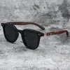 2023 novos óculos de sol tendência masculina e feminina retrô grão de madeira vintage polarizado miopia óculos de sol anti UV-
