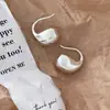 Brincos Exagerados Minimalistas de Prata com Ganchos de Orelha Estilo Ins Geométricos em Forma de Gota de Água Nicho Alto Padrão