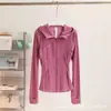 Cárdigan con capucha de forro polar cepillado Lulu Bling Mismo estilo para mujer Chaqueta deportiva ajustada de manga larga para yoga