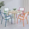 Set Promocional Sencillo y Colorido de Mesa y Sillas para Tienda de Té de Leche, Patio Exterior, Resistente al Sol e Impermeable, Mesas y Sillas de Aleación de Aluminio para Exteriores Personalizadas