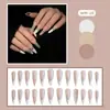24 Piezas Uñas Postizas Florales Degradado Lindas Frescas Versátiles Venta en Puesto Uñas Desmontables Portátiles Piezas de Uñas Mayoreo Tienda de 2 Yuanes