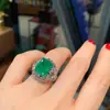 Europa e Estados Unidos popular conjunto de joias colar brincos anel de esmeralda sintética criativo todo cravejado de diamantes luxo principal 12*16