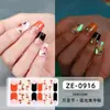 Película de esmalte de uñas que brilla en la oscuridad para Halloween, diseño de caricatura de calabaza, pegatinas de uñas impermeables y de larga duración, pegatinas populares de arte de uñas transfronterizas, en stock