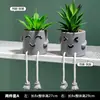 Sencilla creativa muñeca de pies colgantes cilindro de cemento simulación planta suculenta maceta sala de estar decoración del hogar fabricantes mayoreo