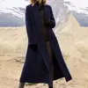 2026 Moda Femenina Transfronteriza Europea y Americana Abrigo Extra Largo Talla Grande Gabardina de Lana Casual Estación Independiente TEMU