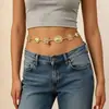 Nueva cadena de cintura de metal con patchwork de encaje hueco ovalado, moda europea y americana, un accesorio único y versátil, disponible en stock de fábrica