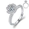 Anillo de Moissanita de Imitación de Joyería Transfronteriza para Mujer Estilo Ins Abierto Ajustable Nicho Lujo Accesible Alta Gama Anillo de Zirconia