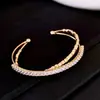 Pulsera Abierta Geométrica Redonda de Zirconia Estilo Palacio Nicho Joyería de Moda de Alta Gama Francesa de Lujo Ligero