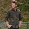 Suministro transfronterizo hombres al aire libre manga larga color liso algodón lavado talla grande holgada militar hombres camisa fabricantes al por mayor