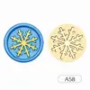 Sellos de Cera Serie Navideña con Diseños de Muñeco de Nieve, Copo de Nieve y Reno, Varios Estilos, Cabezales de Cobre para Diario y Sellado de Sobres