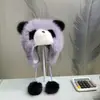 Chapéu de Pelúcia Imitação de Visão para Crianças Desenho Animado Panda Outono e Inverno Venda Quente Transfronteiriça Moda Engrossado Quente Mulheres