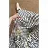 Pantalones de Gasa de Secado Rápido a Cuadros Cintura Alta Caídos Estilo Perezoso Casual de Largo Completo Para Personas Bajitas Cintura Alta Adelgazantes
