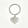 Llavero de Acero Inoxidable Pareja Llavero con Forma de Corazón Superficie Lisa Regalo Tendencia Transfronteriza Puede Grabar Logo Personalizado Láser