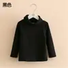 Versão coreana de camisa base de algodão escovado de gola alta para crianças meninos e meninas casaco base de algodão não desbota e não faz bolinhas