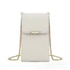 Bolso de Verano para Teléfono Móvil Transfronterizo para Mujer, Bolso Pequeño de Hombro Cruzado, Billetera de Monedas con Cadena, Bolso de Teléfono Móvil de PU, Estilo Urbano Simple