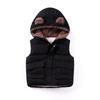 Roupas Infantis de Outono e Inverno 25 Novos Modelos Colete com Capuz de Urso com Forro de Lã e Espessado para Meninos e Meninas de Pequeno e Médio Porte Colete de Algodão com Zíper