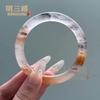 Pulseira de Jade Dourado Natural Violeta Sem Cola Tira Redonda Hanfu Acessórios Xinjiang Jade Pulseira Internet Celebridade Cor Suave