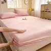 Nova Manta de Cama de Lã de Leite Peça Única Inverno Espessa Quente Cobertor de Cama de Flanela Antiderrapante Capa Protetora de Colchão Totalmente Envolvida