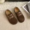 Zapatos Birkenstock Retro de Doble Hebilla para Mujer 2026 Otoño Nuevo Estilo Suela Plana Altura Oculta Mocasines Slip-on Zapatos de Corte Profundo Únicos
