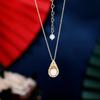 Set de Joyería de Temperamento Elegante Francés Nuevo Diseño Primavera y Verano Pendientes de Perla de Alto Brillo Cadena para Clavícula