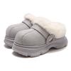 Sapatos Pelúcia de Calçar com Gola de Pelúcia, Aumento de Altura de Inverno com Sola Grossa para Uso Externo Casual, Pantufas de Algodão Quentes, Mocassins para Mulheres