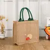 Bolsa de lino vintage bolsa de compras publicitaria personalizada bolsa de yute bolsa de almacenamiento de regalo bolsa de lino bolso de algodón y lino logotipo impreso