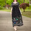 Elegante Bata de Noche de Algodón y Seda de Gama Alta para Verano, Nueva, Holgada, Casual, para el Hogar, para Madres de Mediana Edad y Mayores, para Mujeres