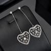 Generoso Moda Brincos Ocos AAA Zircon Inlaid Menina Brincos S925 Agulha de Prata Internet Popular Amor Brincos Longos