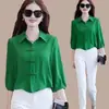 Blusa Chinesa de Botão para o Verão, Camisa Versátil de Corte Cropped Folgada para o Outono com Efeito Emagrecedor, Blusa Elegante Feminina para Efeito Barriga Chapada