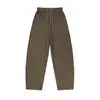 Pantalones casuales rectos retro, corte holgado para hombre, talla grande, pantalones largos, color café, nuevo estilo otoño/invierno, con pequeños detalles de patchwork curvo, pantalones de trabajo
