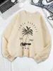 Moletom Transfronteiriço California Palm Design Santa Barbara Pulôver Feminino Street Lã Moletom Tendência Outono Fleece