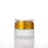 Frasco de Crema de Vidrio Esmerilado con Tapa Selladora Acrílica, Botella Portátil a Prueba de Luz para Muestras Cosméticas para Crema Facial y Crema para Ojos