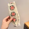 Faixa de cabelo de tricô floral com velcro para mulheres, presilha de franja floral doce, faixa de cabelo para arrumar o cabelo, acessório de cabelo estilo pastoral francês