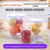Transparente redondo selado frisper geladeira comercial grau alimentício forno de micro-ondas aquecimento bento lancheira caixa de armazenamento de frutas
