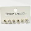 Europa y Estados Unidos temperamento simple comercio exterior Amazon AliExpress aretes de circonita con garra aretes aretes traje de 12 aretes de diamantes