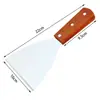 Pala de Acero Inoxidable con Mango de Madera Pala para Tiramisú Pala para Cocinar Panqueques Pala Doméstica de Cocina Pala para Freír Plancha Barbacoa