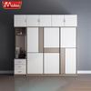 Armario moderno minimalista para el hogar de aleación de aluminio con acabado para dormitorio, gran capacidad, puerta de vidrio con luz, vestidor metálico