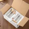 Atacado Tampa Redonda de Bambu com Colher Garrafa de Armazenamento de Vidro Borossilicato Alto Pote Selado para Condimentos Garrafas de Armazenamento para Frutas Secas Café