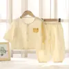 Conjunto de Gasa de Algodón Puro Estilo Nuevo 2026 para Niños y Niñas, Ropa Casual de Casa de Gasa para Bebés y Niños Pequeños, Ropa para Aire Acondicionado
