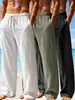 Conjunto informal deportivo de tres piezas para hombre de algodón, estilo europeo y americano, cintura elástica con cordón, pantalones de pierna recta para hombre