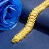 Pulsera Dorada de Moda Kaiwei con Varios Diseños Pulsera de Trébol Chapada en Oro de 24 Quilates Cadena de Reloj Ancha con Patrones Brillantes para Hombre
