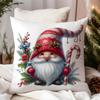 Funda de Almohada de Elfo Navideño de Invierno Pintada a Mano con Acuarela Decoración de Cojín para Sofá del Hogar Amazon Transfronteriza