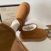 Botas de neve para mulheres 2022 outono e inverno novos all-match bico redondo retro muffin algodão-acolchoado sapatos online celebridade ins botas de tornozelo de sola grossa